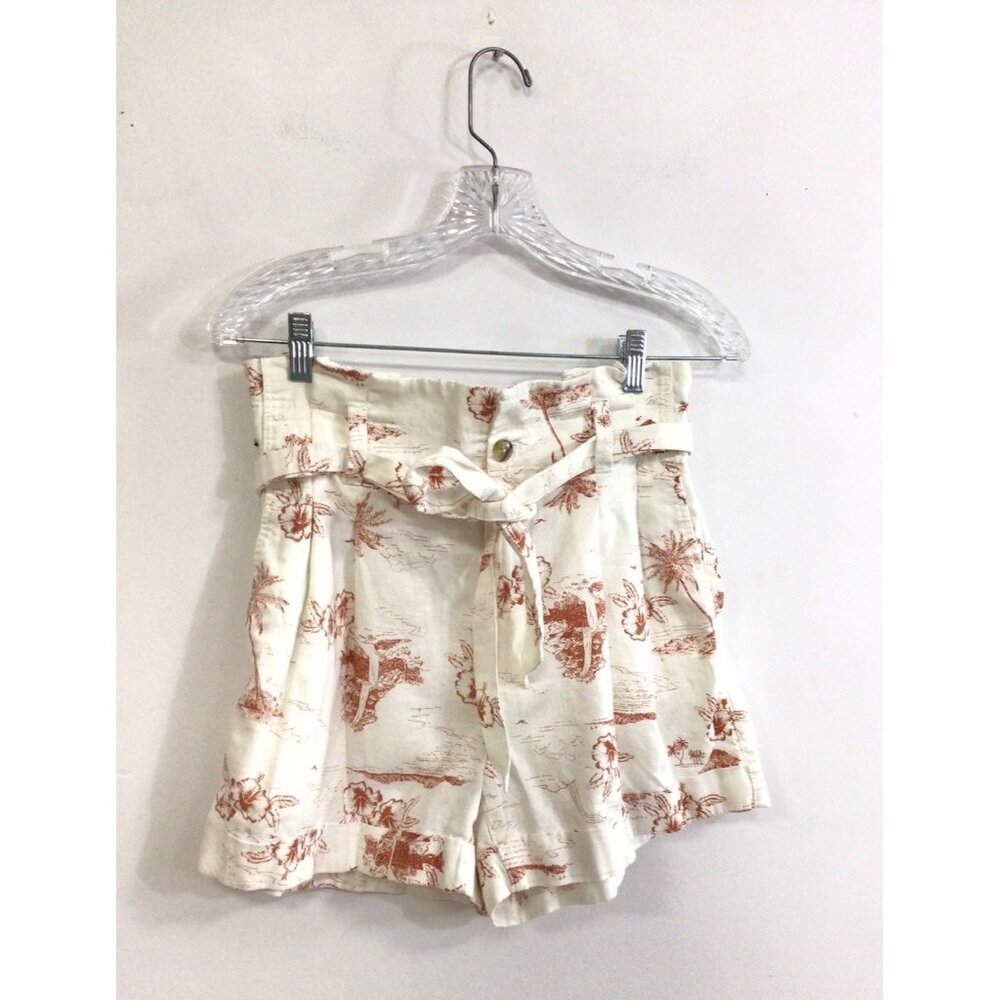 Madewell Floral Tropical Linen Shorts Side Pockets Womens 2